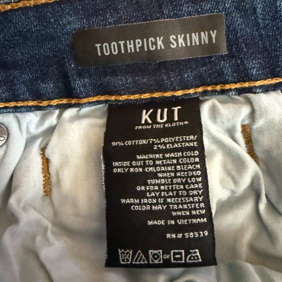 Kurt From The Kloth Toothpick Skinny Distressed Jeans Size 12 High Rise Classic - Picture 9 of 9